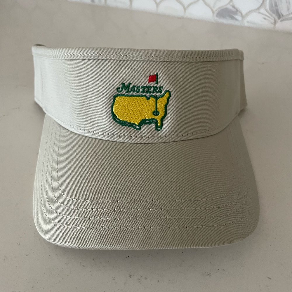 Masters Cream Visor with Yellow and Green Logo